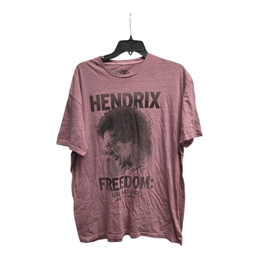 Authentic Hendrix Burgundy 100% Cotton Graphic Freedom Tee L